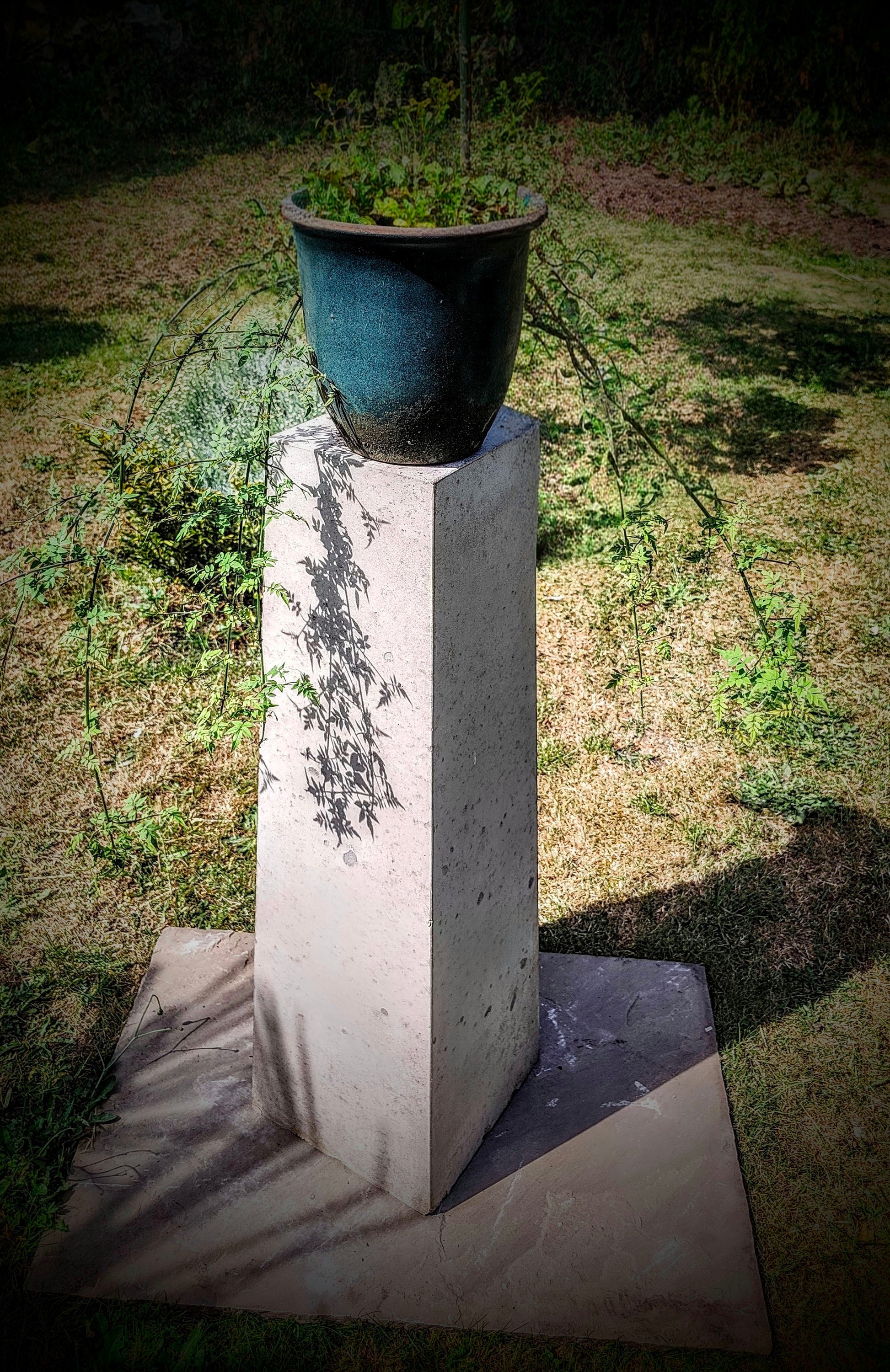 Stone display plinth 100cm tall 